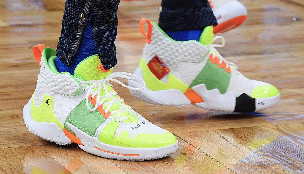 Jordan Why Not Ze0.2 White Green Orange Shoes - Click Image to Close